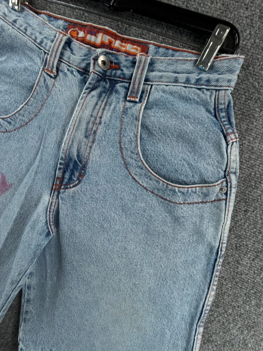 VTG JNCO 12 Double Barrel Light Wash Denim Shorts Jorts 2269 Y2K ACTL 29X11